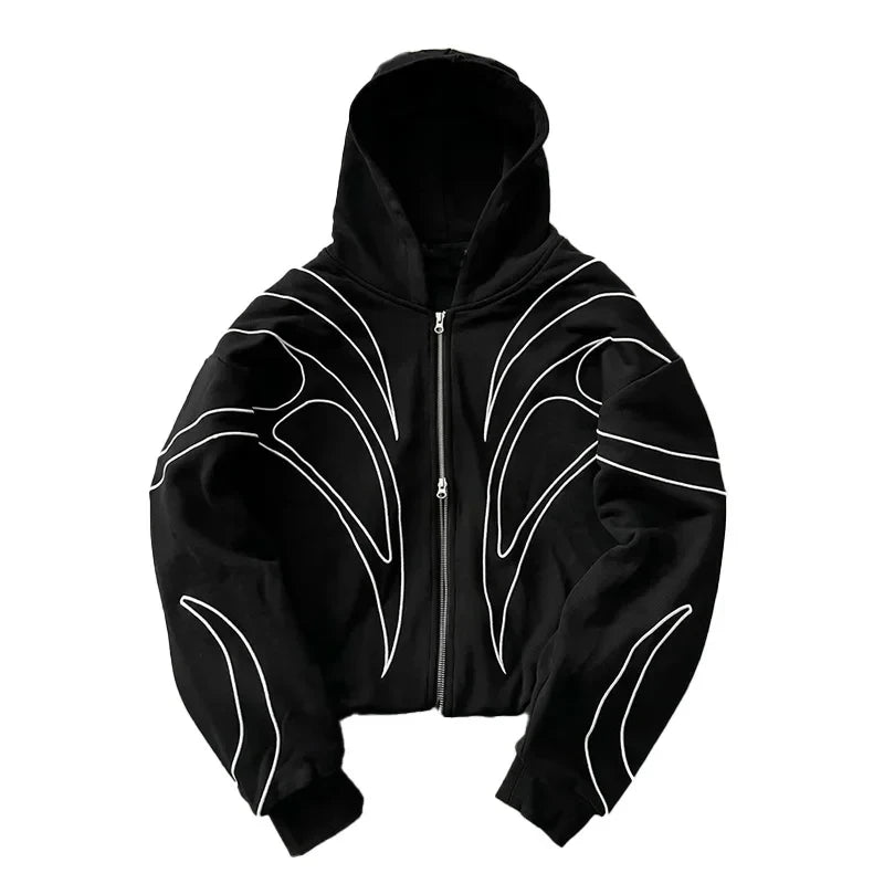 Striped Embroidered Hoodie