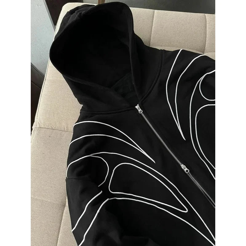 Striped Embroidered Hoodie