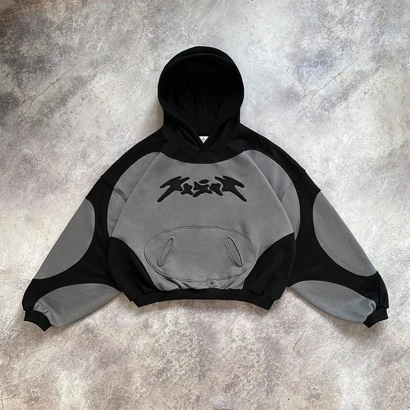 Color-Block Embroidered Hoodie