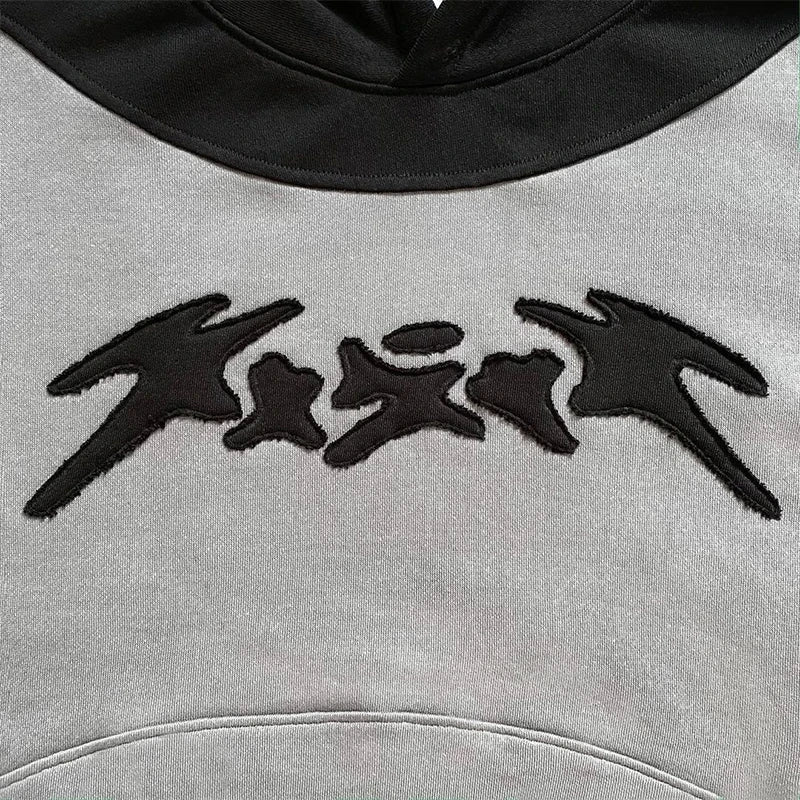 Color-Block Embroidered Hoodie