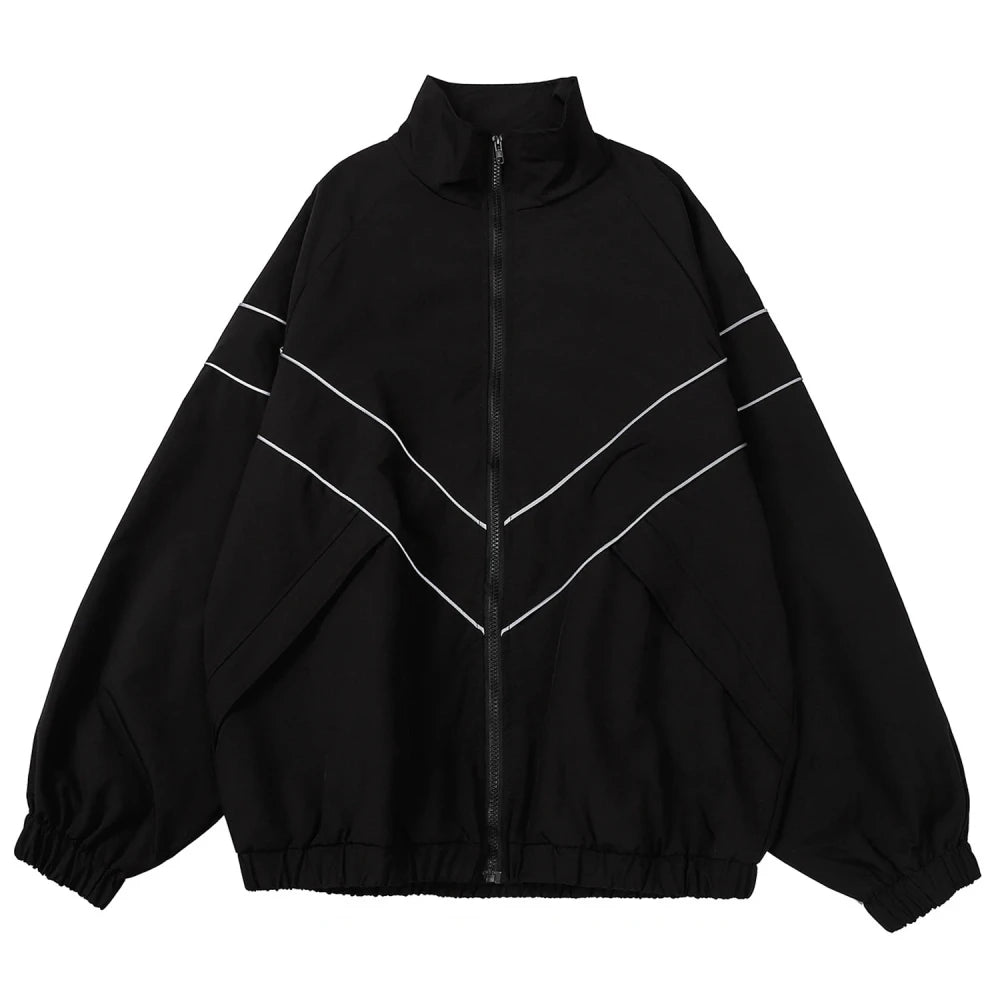 Reflective Stripe Windbreaker Jacket