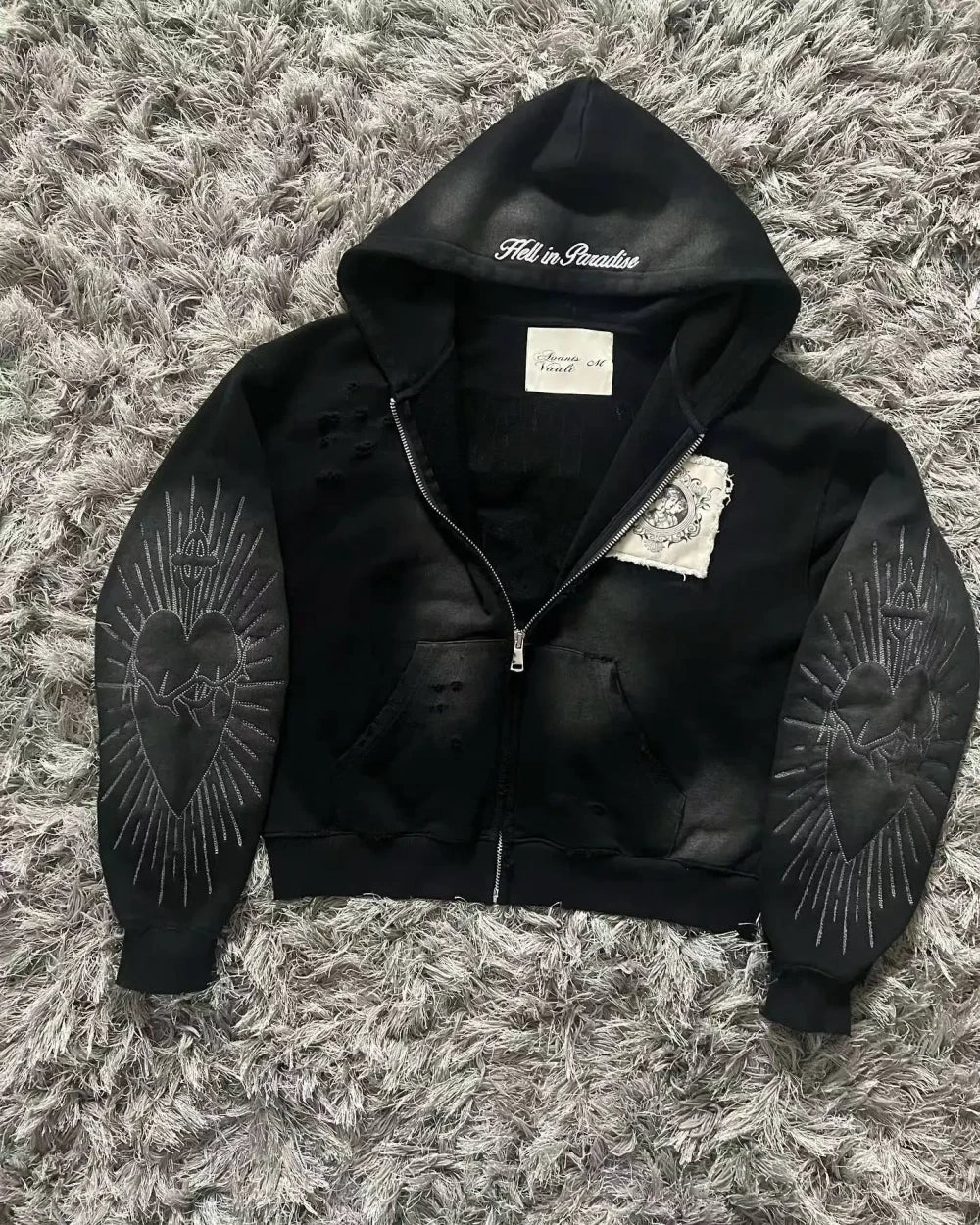 Printed Zipper Hoodie